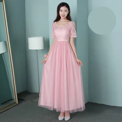 Sweet Memory New Long Bridesmaid Dress Champagne Bridesmaid Dresses SA1939 - Цвет: DuanXiu Pink