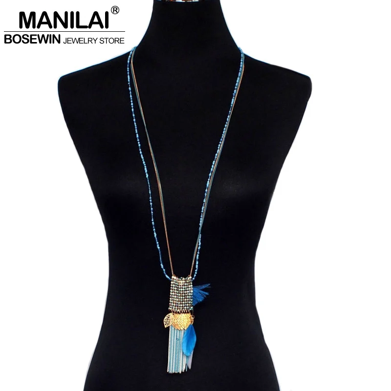 Очаровательные эффектные ювелирные изделия ручной работы MANILAI для женщин модная