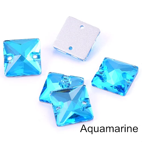 Aquamarine Квадратный цветной пришить стразы искрящегося цвета Кристалл aб для шитья стразы много Цвета стразы пришивные стразы для свадебное платье B3807 - Цвет: Aquamarine