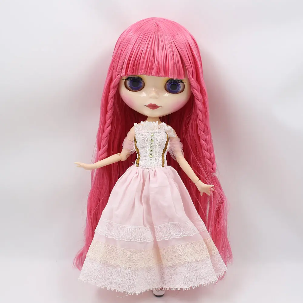 Ледяной DBS Blyth кукольные No.2476 розовые волосы тесьмой шарнирное тело из белой кожи