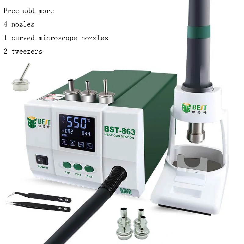 Паяльная станция горячего воздуха без свинца регулируемая паяльная с сенсорным