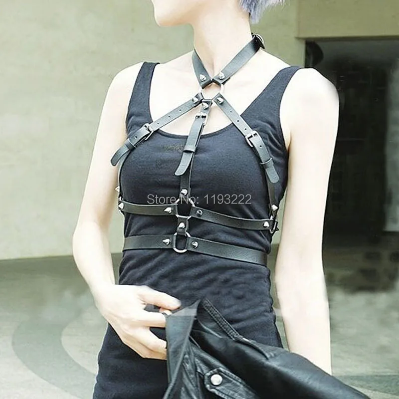 Панк готический косплей 100% ручная работа кожаный женский жгут шипы чокер Холтер