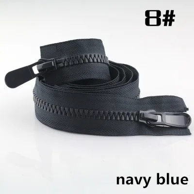 navy blue Meetee 8#120 см Двойные застежки-молнии из смолы, двойные ползунки, спортивная одежда, сумки, швейные принадлежности, домашний декор, материалы для рукоделия - Цвет: navy blue