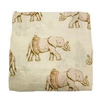 active printing elephant very soft 70 bamboo fiber 30 cotton muslin baby blanket blankets swaddle for newborn bedding