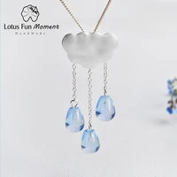 lotus fun moment real 925 sterling silver natural handmade fashion jewelry cloud long tassel pendant without necklace for women