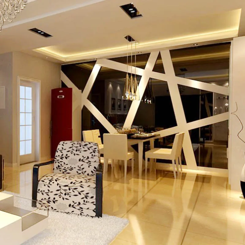 Индивидуальные большие геометрические пазлы хрустальные зеркальные настенные