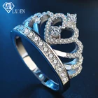 LXOEN Роскошные циркониевые кольца в стиле королевы для женщин, обручальное кольцо с короной и кристаллами, ювелирные украшения для вечеринок, женские кольца