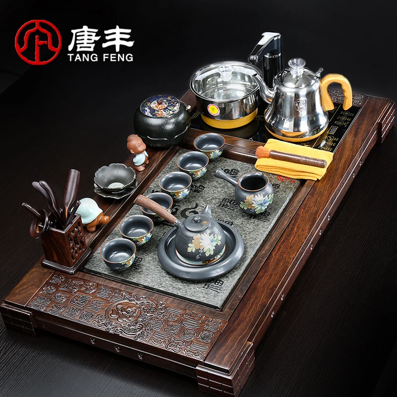 Чай комплекты внутренние резко камень поднос из цельного дерева стол