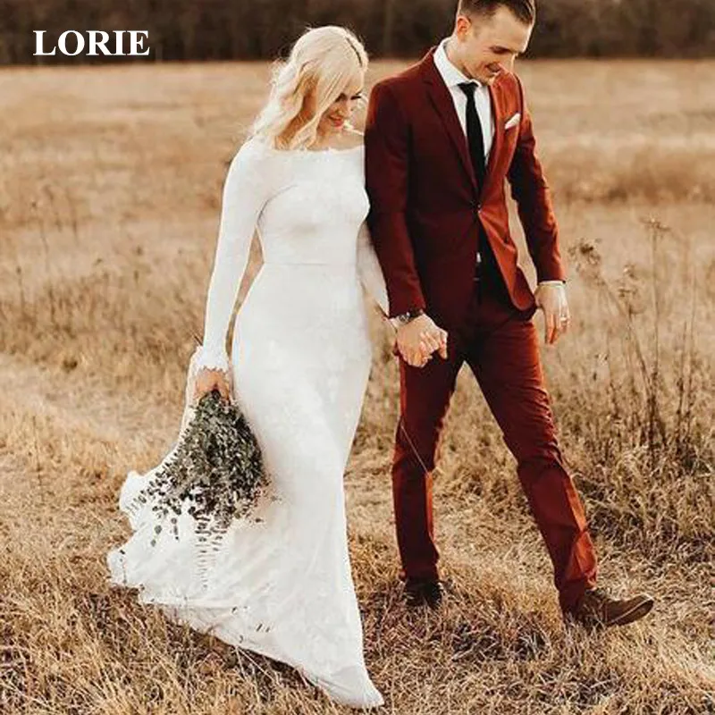 LORIE пляжные свадебные платья летнее свадебное платье Тюль с кружевом vestido de noiva белые цвета слоновой кости на заказ свадебное платье