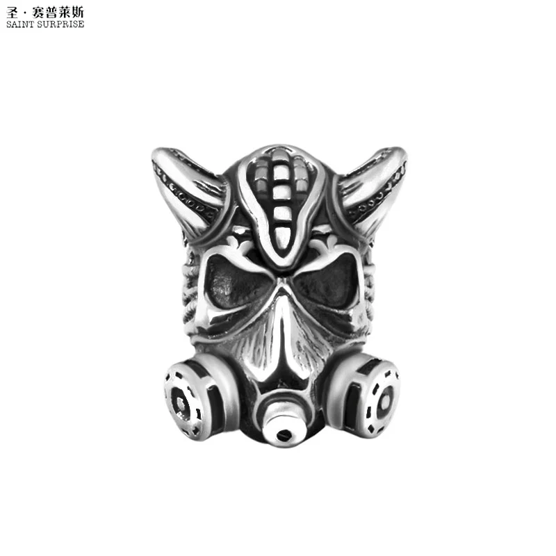 Fashion Steampunk Jewelry Horn Punk Biker Skull Finger Ring Vintage Big Rings For Men Best Birthday Gift | Украшения и аксессуары