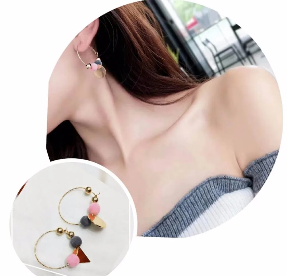 2017 модные асимметричные серьги геометрической формы с кулоном и разноцветным