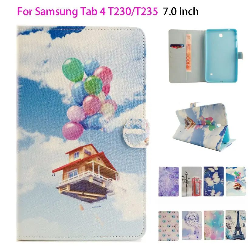 Силиконовый чехол книжка с мультяшным рисунком для Samsung Galaxy Tab 4 7 0 T230 T231 T235 SM