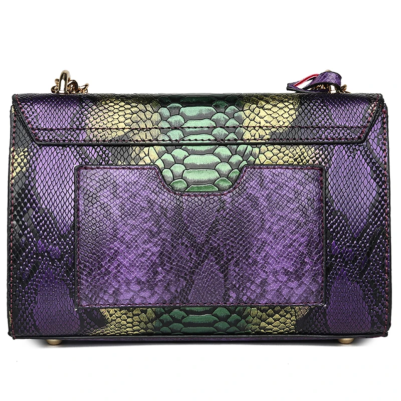 Змеиный рюкзак с фотоизображением для женщин модная сумка через плечо цепь