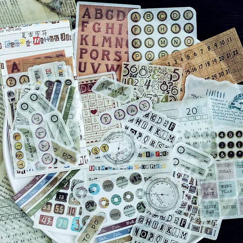 Ретро наклейки с английскими надписями комплект 60 шт./упак. Diy альбом дневник планировщик альбом для стикеров стикер для канцелярских товаров школьные канцелярские принадлежности - Цвет: A