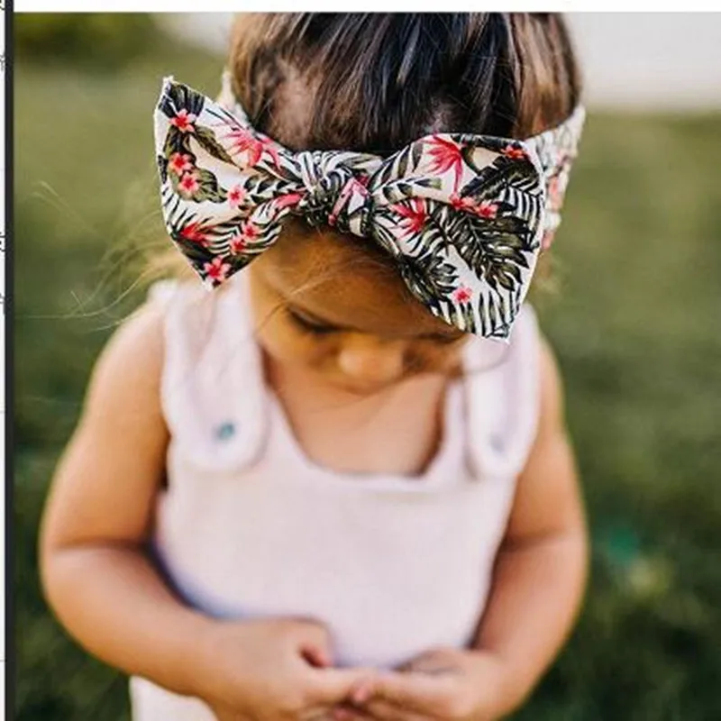 Spring Summer Fruit Print Hair Bows Wide Nylon Headband Newborn Turban Floral Headbands Baby Girls Headwear HB133S | Детская одежда и