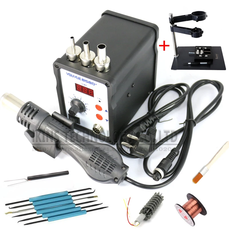 858D ОУР паяльная станция Термовоздушная светодиодный цифровой паяльной blowser фена
