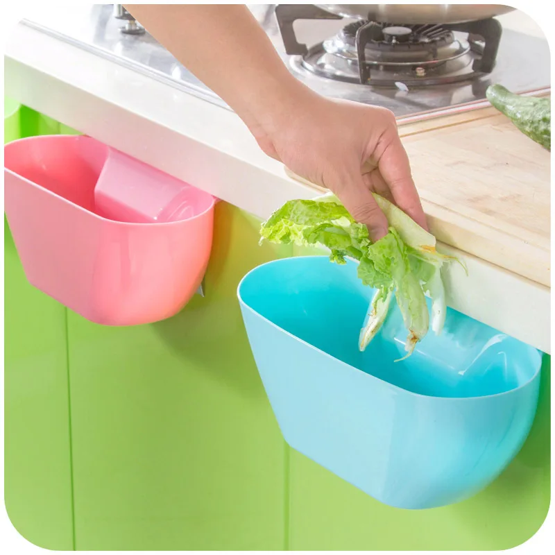 

Creative kitchen Suspension type storage barrel Trash can Waste basket Table storage box Door storage box