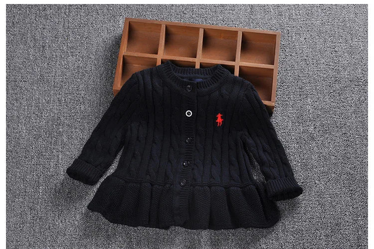 blue-pullover Новая модная Осенняя детская одежда, милый вязаный кардиган свитер с оборками для девочек, детская одежда - Цвет: blue-pullover