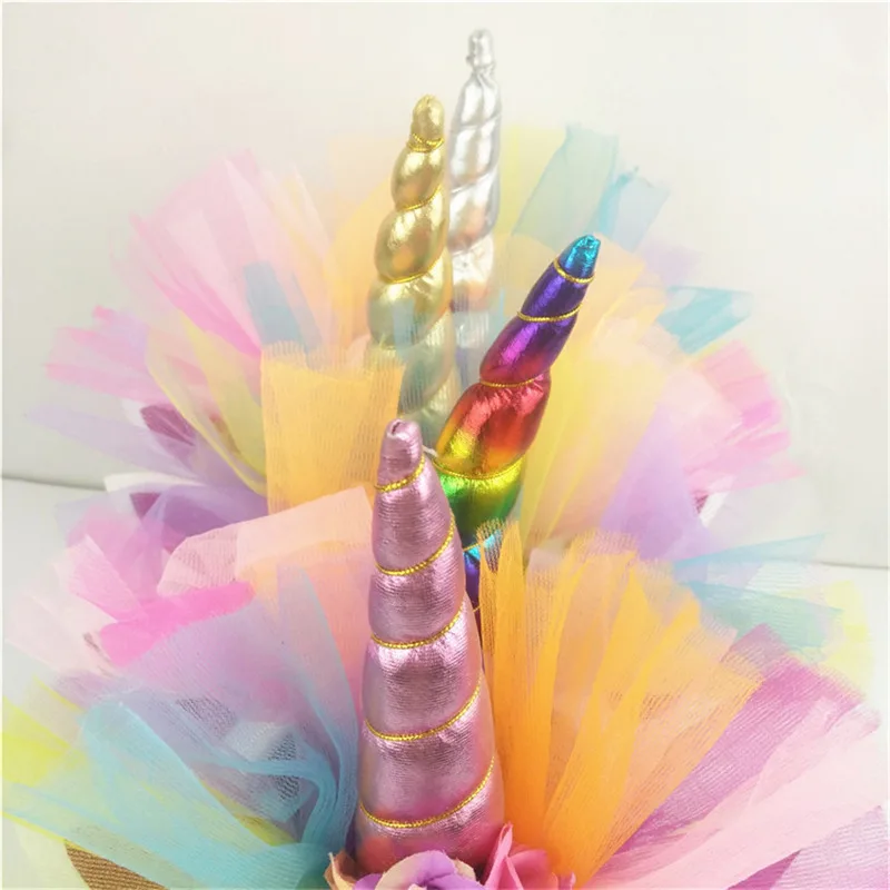 Детские блестящие ободки с рожками единорога для девочек и детей повязка на