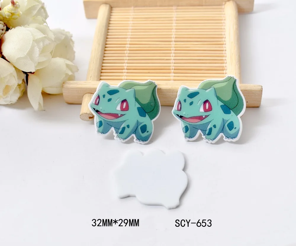 Kawaii мультфильм Покемон фигурка украшение дома плоский задний полимер для