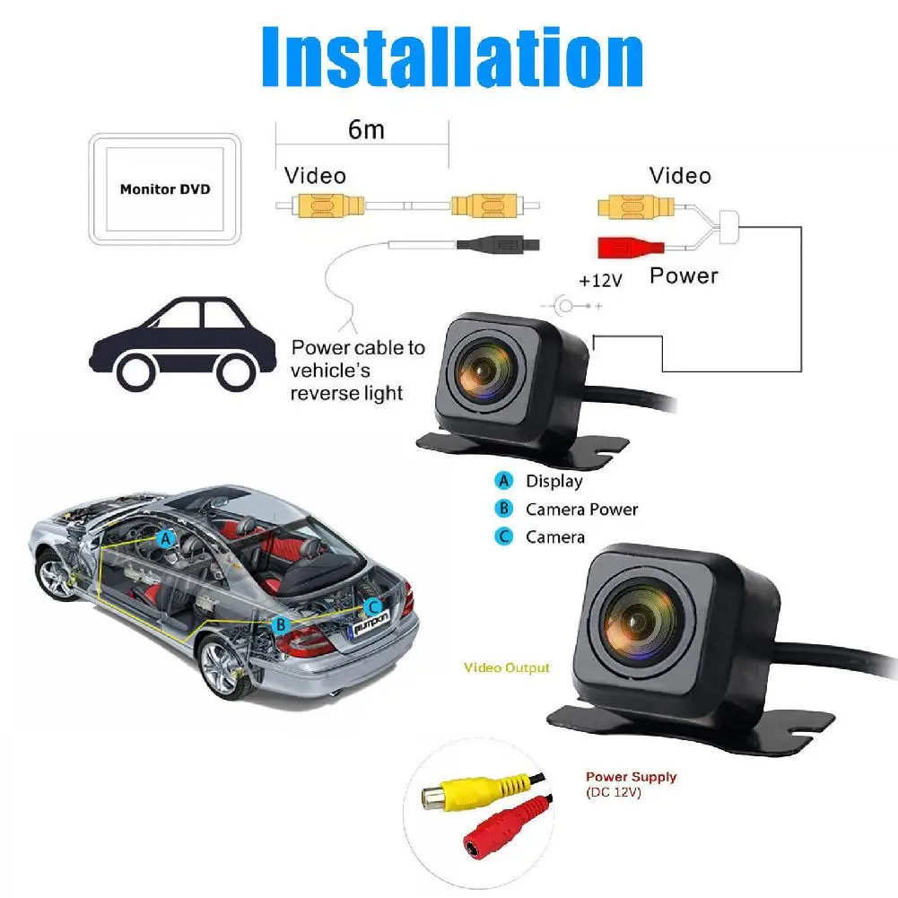 Dragonpad 170° Car Rear HD View Backup Reverse Parking Camera Night Vision CMOS Anti-water Electric Supplies | Автомобили и