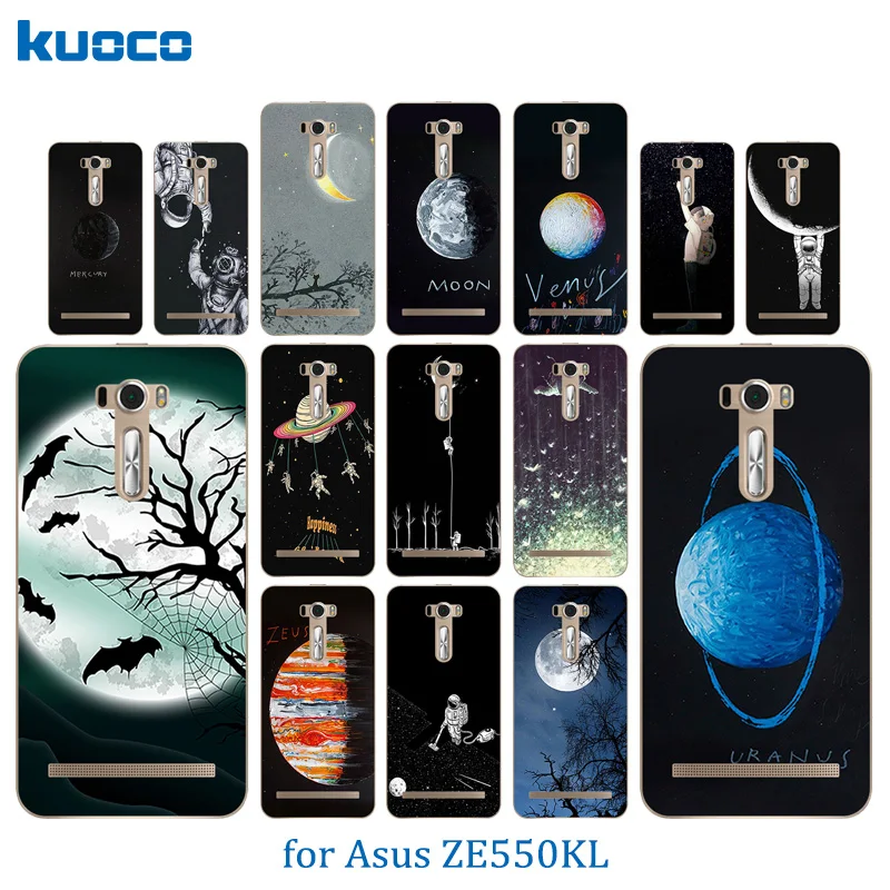 Чехлы для телефонов Asus ZenFone 2 Laser ZE550KL Space Moon Pattern Мягкий чехол 5 дюймов Zenfone Ze551kl Z00LD