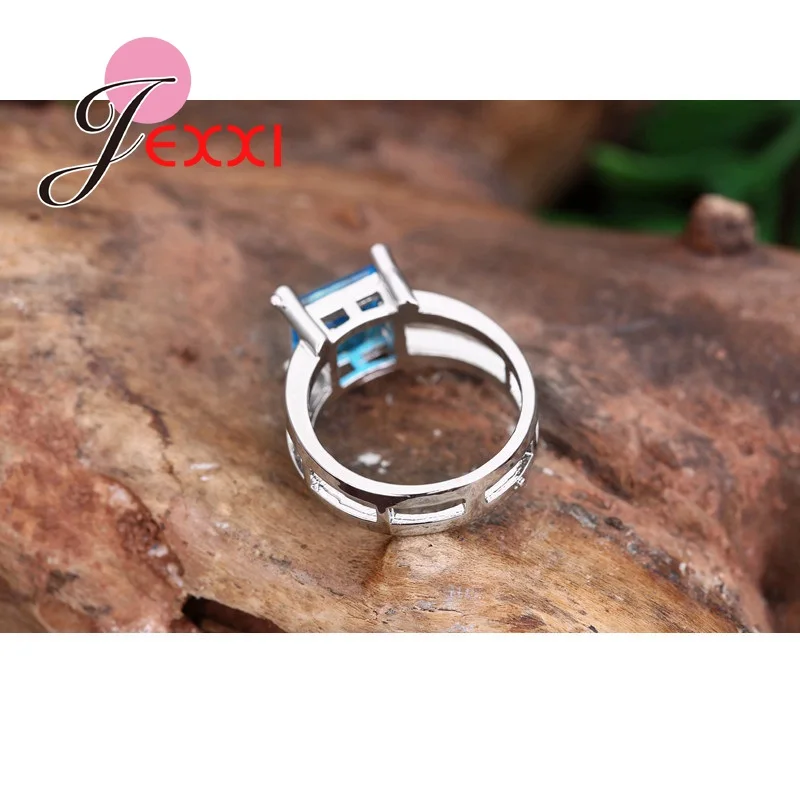 Заводская цена штампованные синие кубические циркониевые обручальные кольца