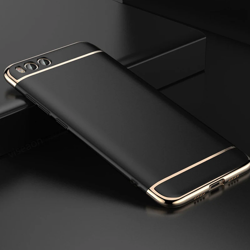 Xiaomi Mi 6 M6 Plus 3 в 1 позолоченный чехол для телефона Coque Xiaomi Mi 6 задняя крышка PC Твердый защитный корпус Fundas черный синий красный