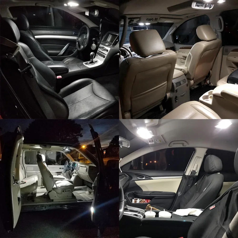 Lcare 194 Светодиодные лампы для салона автомобиля 3030 чипсет ксенона Белый T10 168 2825