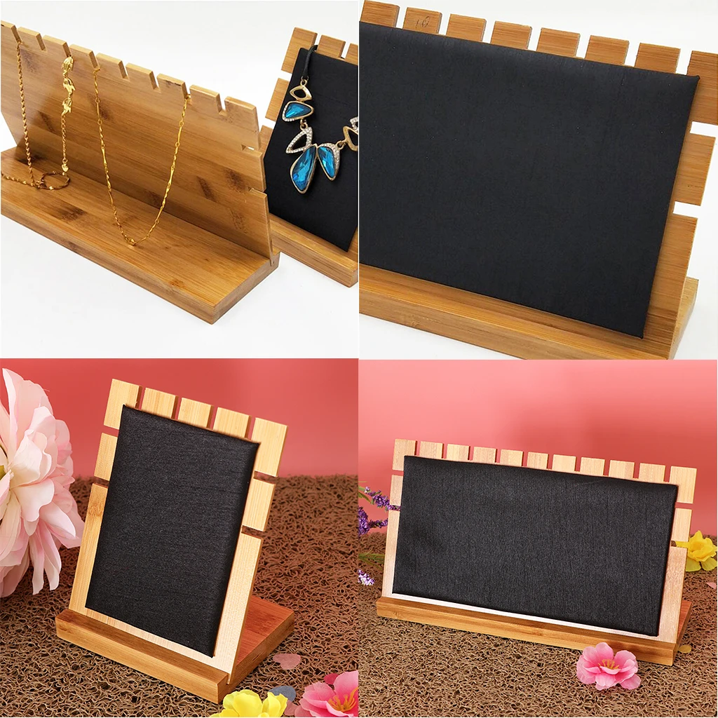 

Бамбуковая деревянная бархатная Витрина Стенд держатель стойка органайзер для ювелирное изделие серьги на цепочке элегантная витрина