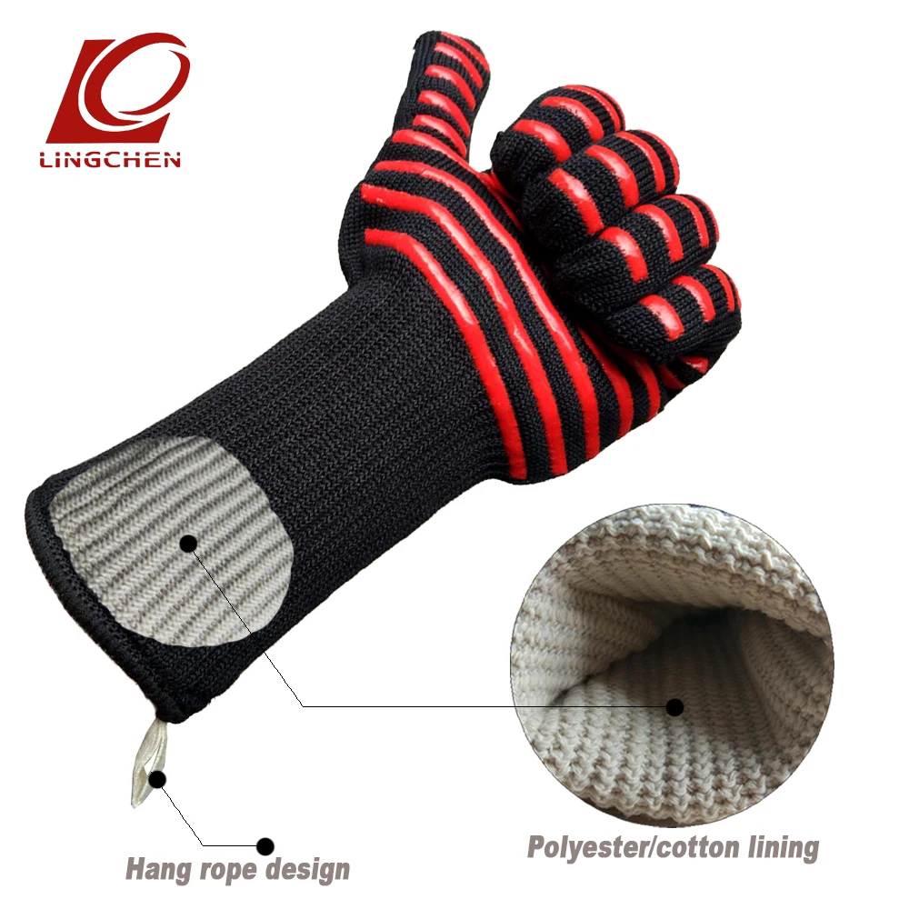 Арамидные варежки для духовки популярные силиконовые перчатки в красно синюю