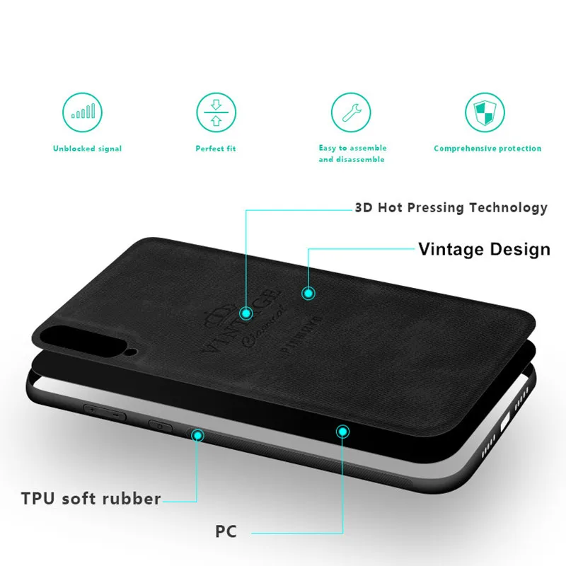 Xiaomi Mi 9 Case Cover 6.39 inch Mi9 Back Shockproof Phone PINWUYO TPU + PC for |