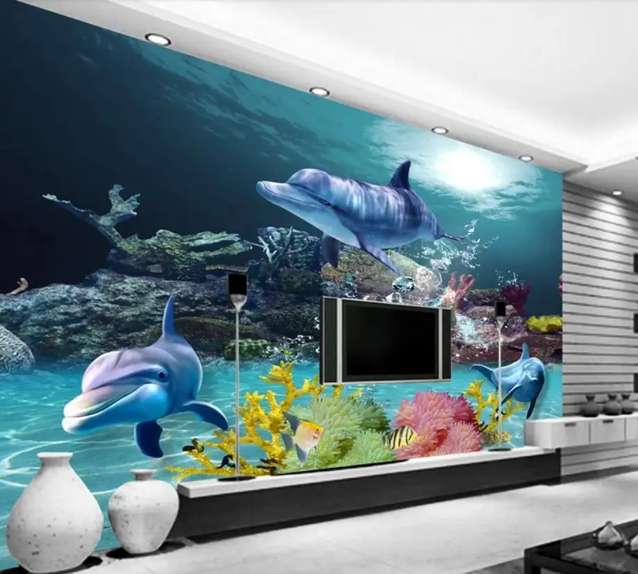 Фото обои домашний декор на заказ подводный мир для стен 3 d обои|Обои| |