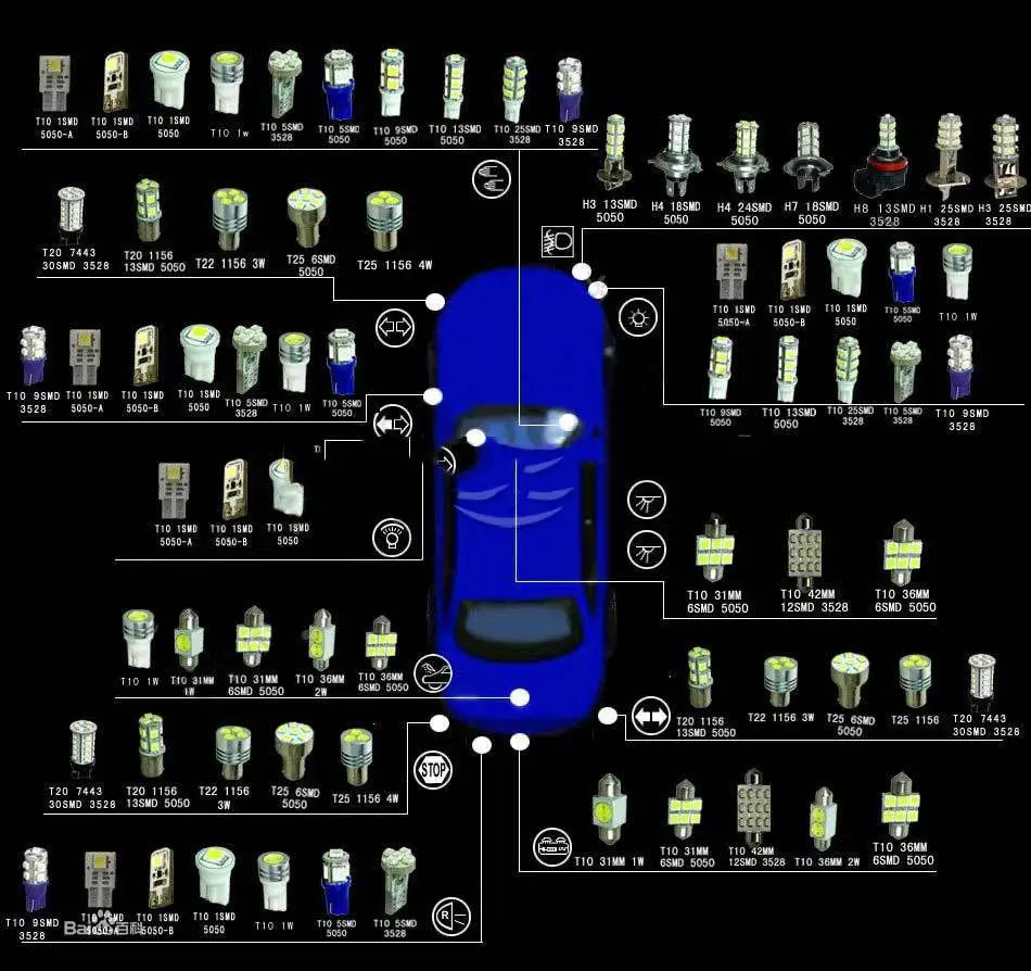 VeryOne 31MM 5050 4SMD Led Light with Canbus Wiring System and Radiator | Лампы и освещение