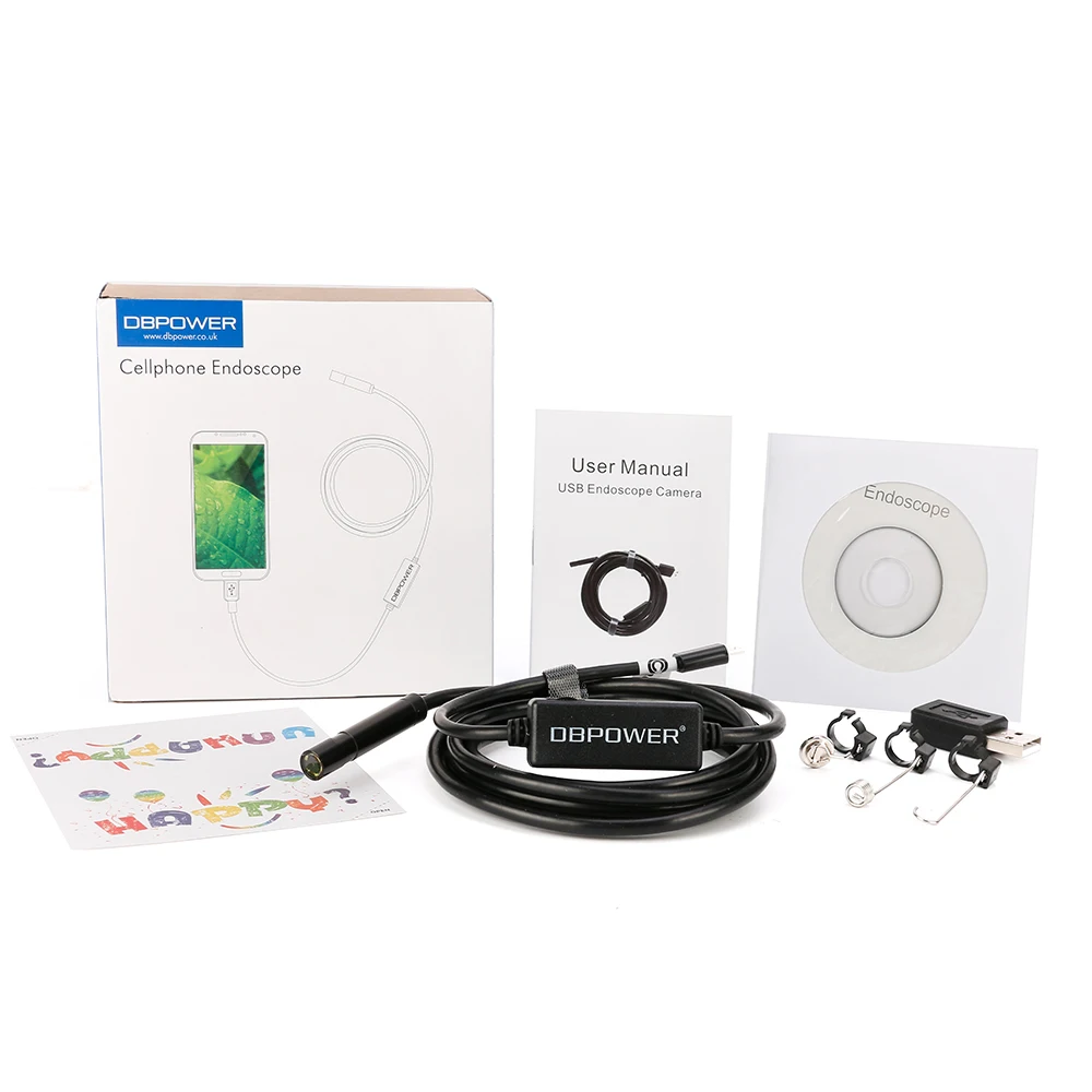 DBPOWER USB 2MP мобильный эндоскоп Android 8 5 мм объектив 2/5/10 м змея Камера
