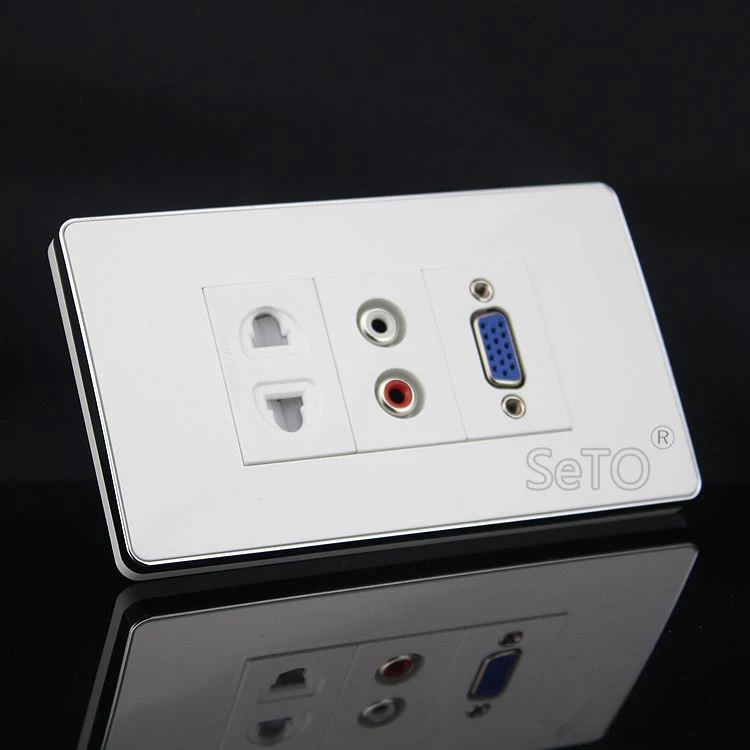 SeTo 120 тип красный и белый аудио + VGA два отверстия розетки питания панель настенная
