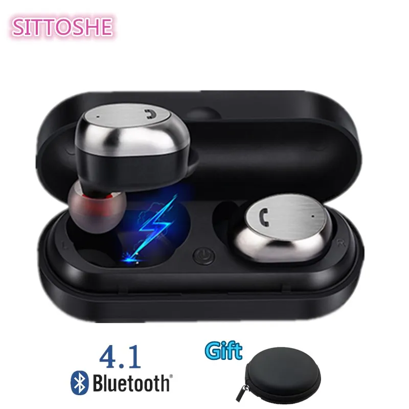 M9 Bluetooth наушники вкладыши с металлическим чехлом для зарядки беспроводные