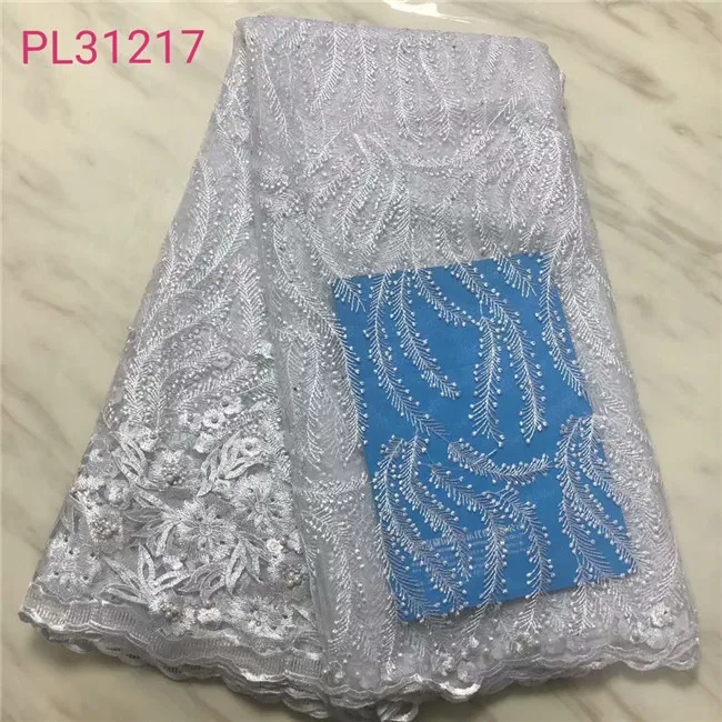 

2019 New African Lace Fabric Onion High Quality 3D Flower French Net Wedding Nigeria Embroidered Beads Rhinestones Party Dress