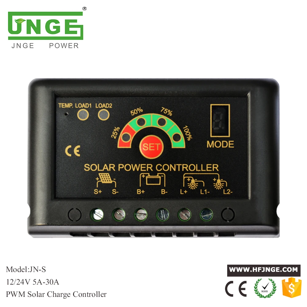 Контроллер заряда солнечной батареи JNGE Power 12/24 в автоматический 20 А светодиодный