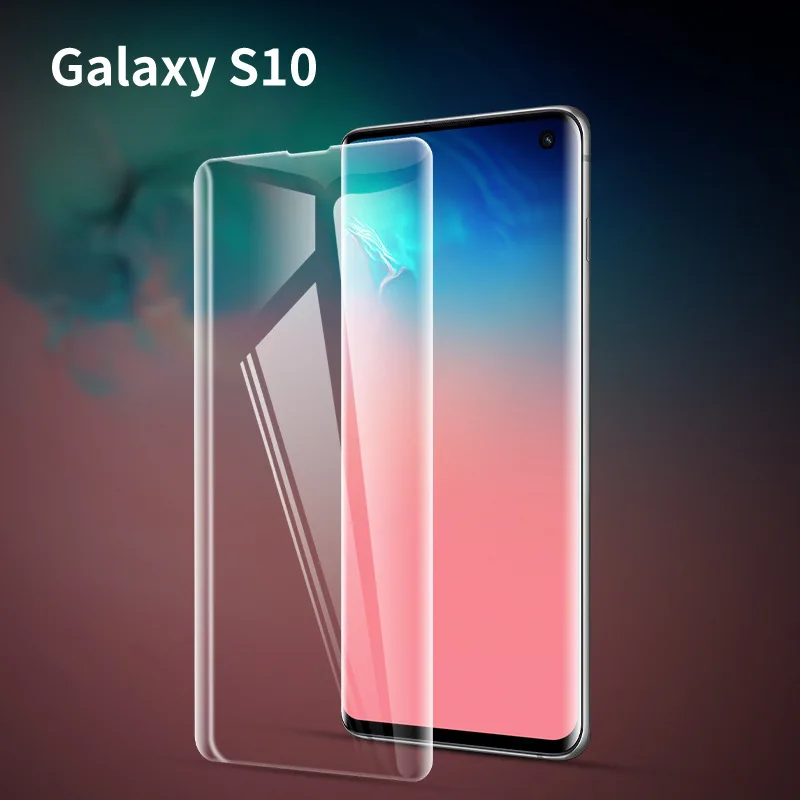 3D УФ нано жидкий экран протектор для Samsung Galaxy S10 Plus закаленное стекло Полный Клей