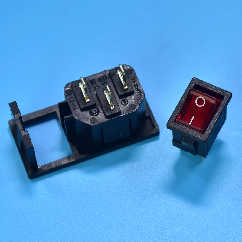 1 шт. панель IEC320 C14 Входная розетка включения/выключения SPST красный кулисный