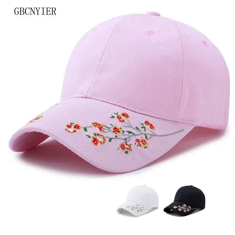 GBCNYIER Plum Embroidery Women Baseball Cap Outdoor Flower Female Sun Hat Fashion Leisure Lady Outdoor Stroll Visor