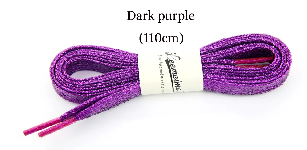dark purple 10 париж Спорт золотого, серебряного цвета черный металлик золотой нитью шнурки круглые веревка шнурки для Открытый Восхождение Повседневное спортивные шнурки 110 см - Цвет: dark purple