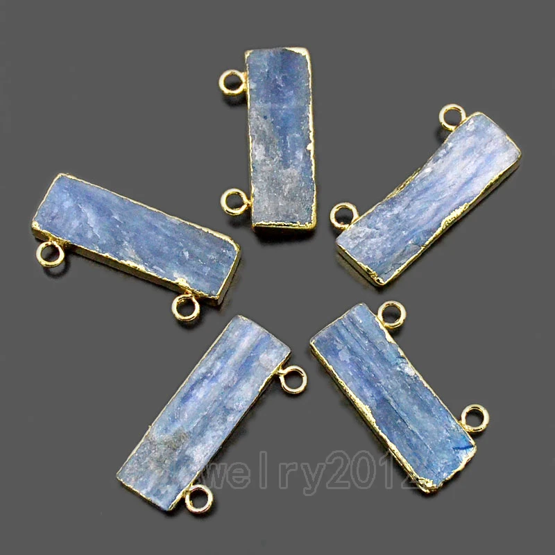 5 шт./лот натуральный синий кианит драгоценный камень кристалл точка Серебряный