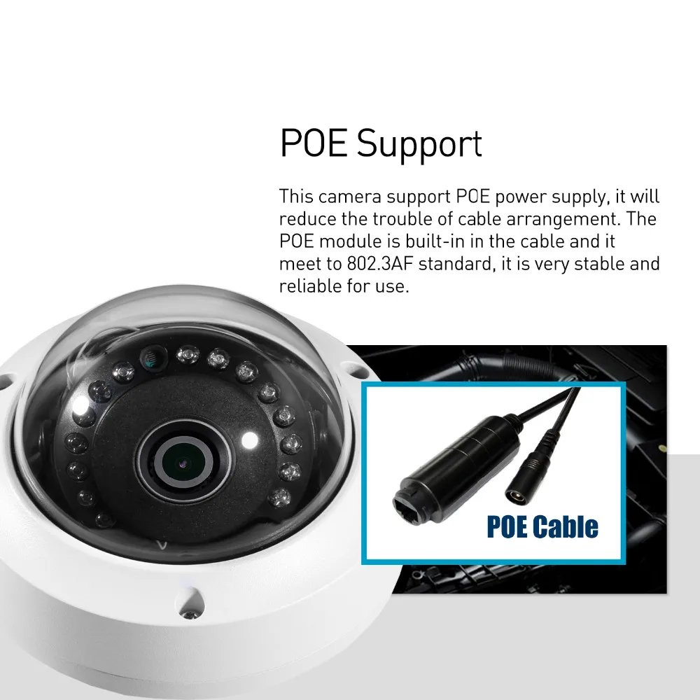 POE Антивандальная Водонепроницаемая 3MP уличная ip-камера H.265 Антивандальные купольные камеры с инфракрасной подсветкой 1296 P/1080 P ночного видеонаблюдения