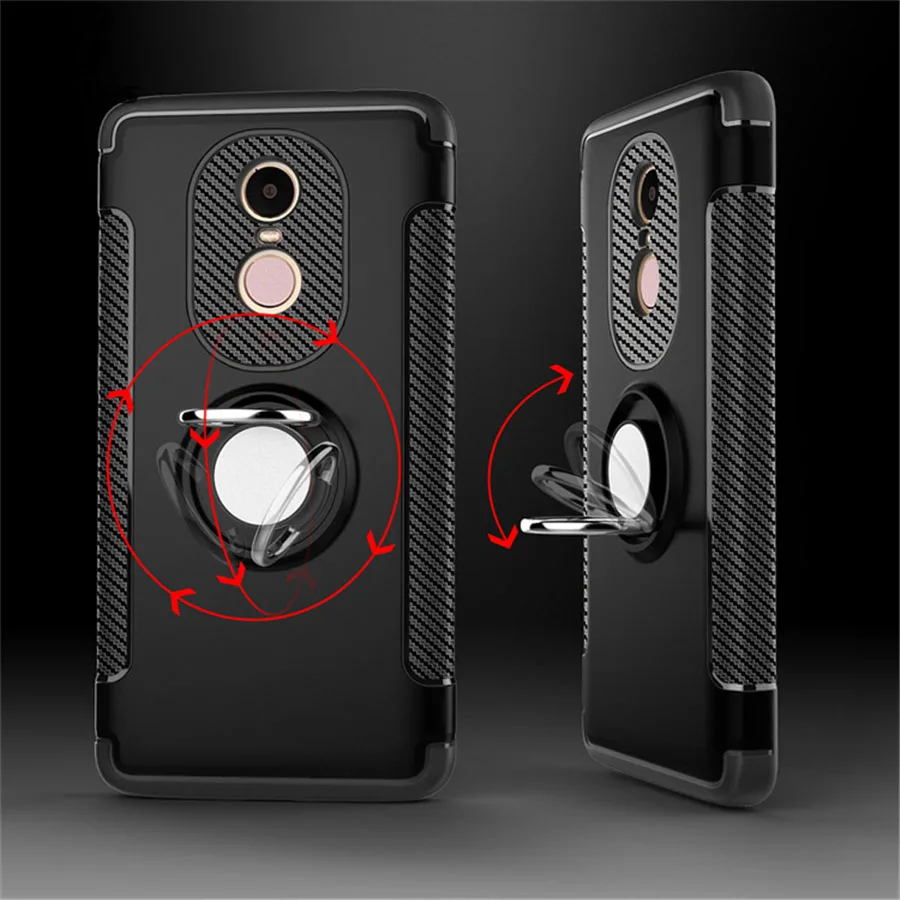 Phone hard plastic case For xiaomi Redmi Note 4 cover 4X TPU Silicone Finger Ring Protective Case |