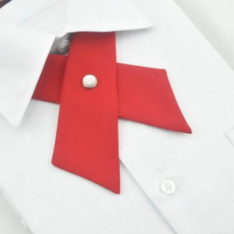 

Women Girl Party Wedding Bowties Fake Collar Solid Color Cross Knot Necktie New