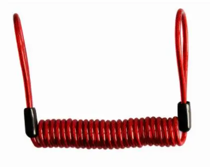 red Robesbon 5 цветов 1,2 м Противоугонный супер прочный велосипедный замок веревка шлем провод скутер диск пружинный проволочный замок - Цвет: red