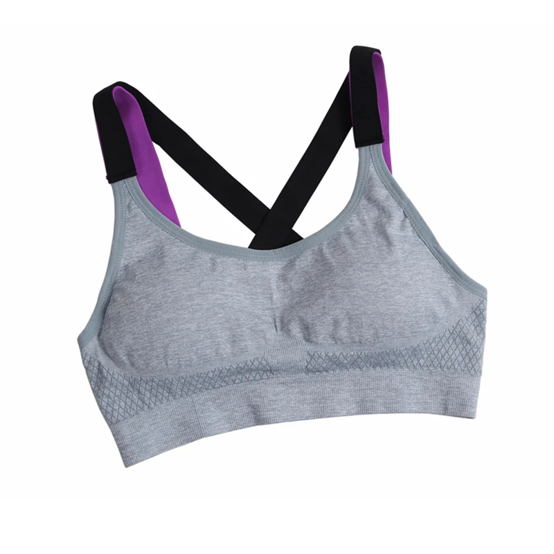 New Arrival Fitness Yoga Push Up Sports Bra Women's Training Breathable Padded Tank Athletic Vest Shockproof Back Cross Strap |