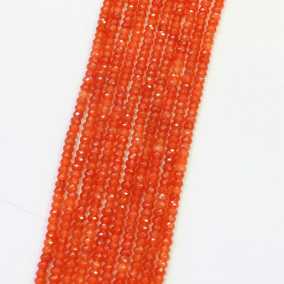 Charms orange red stone 2*4mm fashion faceted abacus loose beads diy high quality Jewelry 15&quot B577|loose beads|beads diyred |